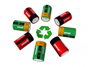 rechargeable batterys and recycling symbol